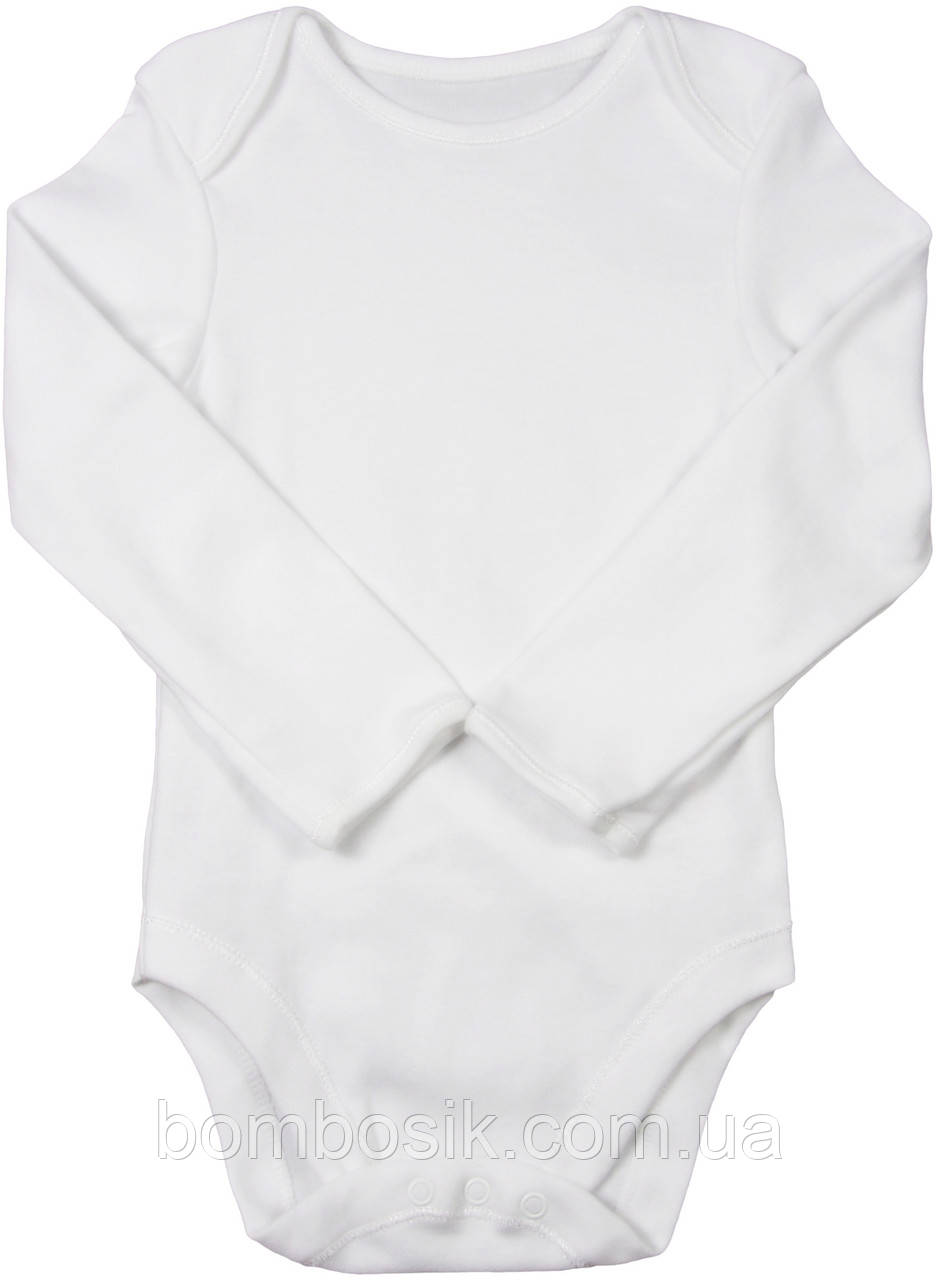 Бодік з довгим рукавом George білий, First size (50-56см)