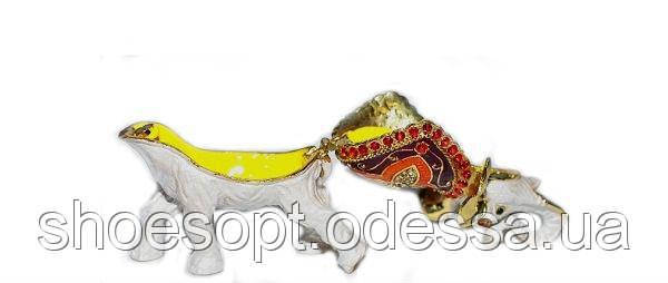 Шкатулка для украшений Слон металлическая со стразами - фото 2 - id-p735654743