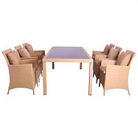 Комплект мебели из ротанга Samana-6 из ротанга Elit (SC-8849) Sand AM3041 ткань A14203