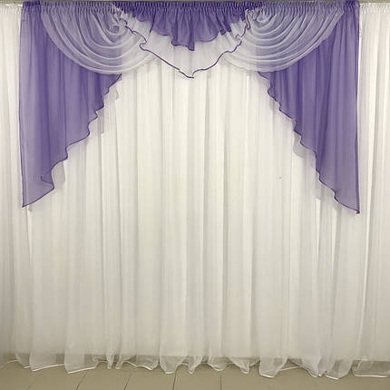 Ламбрекен шифоновий №102 2-2,50 м бузковий, фото 1