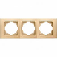 Рамка 3-місна горизонтальна Gunsan Moderna, MD 29 25 143, золото