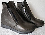 Жіночі черевики в стилі Philipp Plein! прихована платформа Філіп Плейн шкіра нікель, фото 5