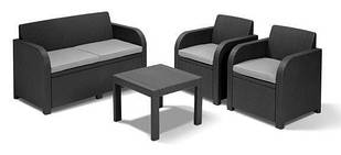 Комплект Keter "Georgia 3" (диван + 2 крісла + стіл) 17199879 антрацит