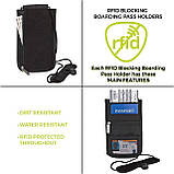 Дорожній гаманець-документниця на шию з Rfid захистом Travelon Deluxe Boarding Pouch, Black, Small, фото 3