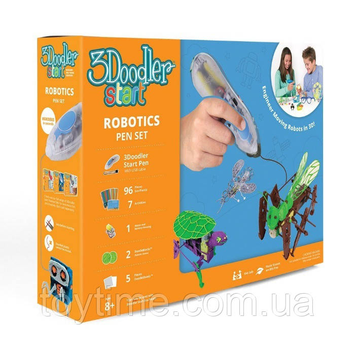 Набір 3D-ручка 3Doodler Start Robotics 3D Printing Pen Set/3Дудудлер Старт Роботу 3д ручка