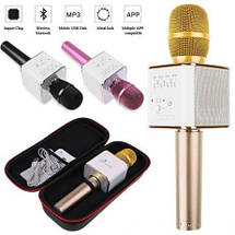 Караоке мікрофон 2 динаміка + USB Q9, бездротовий мікрофон, фото 3