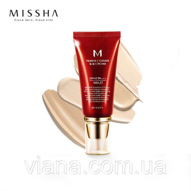 ББ крем із максимальною покривною здатністю MISSHA M Perfect Cover BB Cream 50ml 27 - Honey Beige