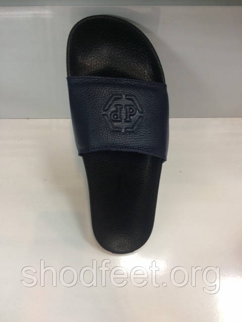 Чоловічі капці Philipp Plein Black Blue, фото 1