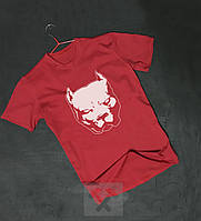 Футболка Стаф чоловіча бавовняна, спортивная літня футболка Staff червона, XS