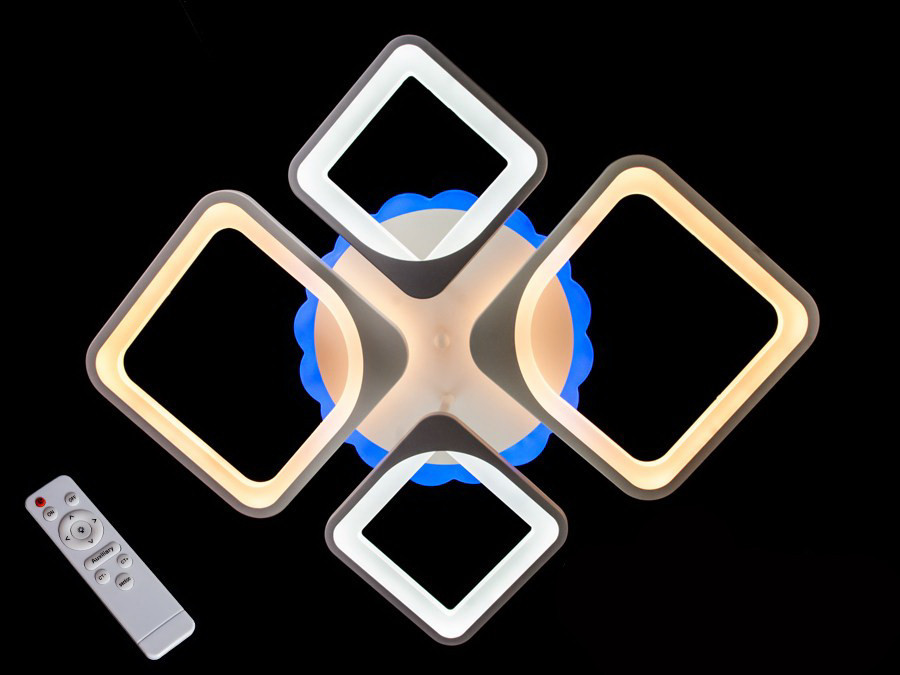 Стельова LED люстра з пультом керування й підсвіткою MX2281/2+2 WH LED dimmer DIASHA