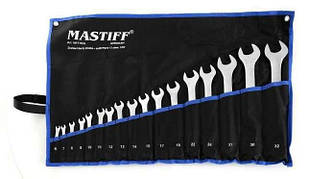 Набір ключів ріжково-накидних 6-32 mm 17 шт Mastiff