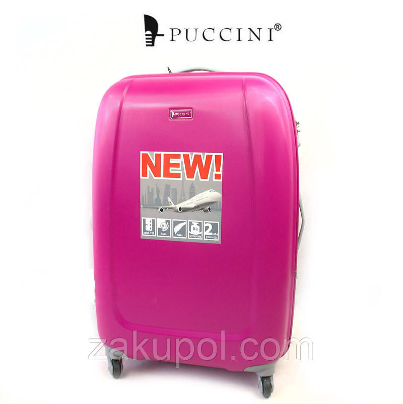 Валізу з АБС пластику на 4-х колесах Puccini ABS01, малий Рожевий