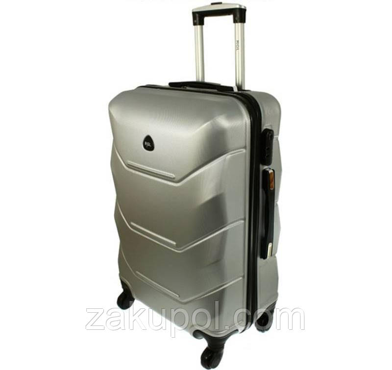 Дорожній пластиковий чемодан RGL 720, середній Сріблястий