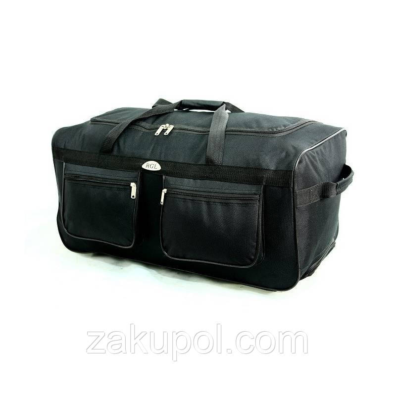 Дорожня сумка на колесах RGL A2 110 л з висувною ручкою Чорний