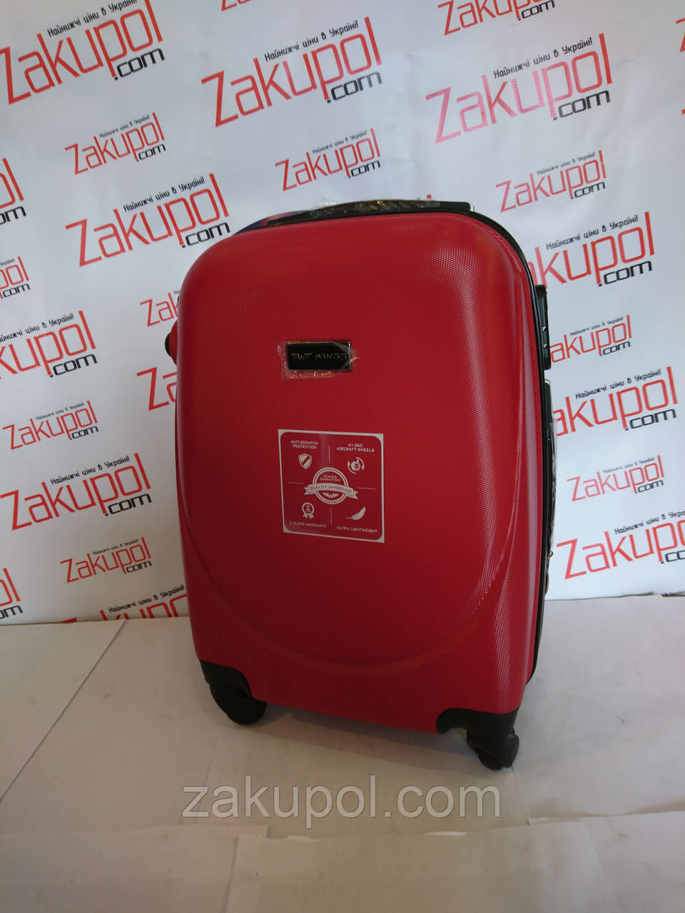 Валіза WINGS 310 АБС-пластик, мала S Червона