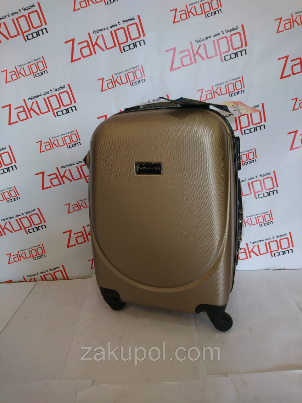 Валіза WINGS 310 АБС-пластик, мала S Шампань