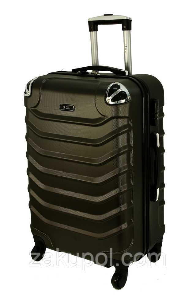 Дорожній чемодан RGL 730 полікарбонат з висувною ручкою на колесах Графітовий, Великий