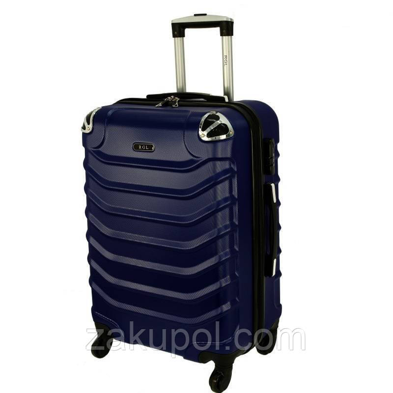 Дорожній чемодан RGL 730 полікарбонат з висувною ручкою на колесах Темно-синій, Малий