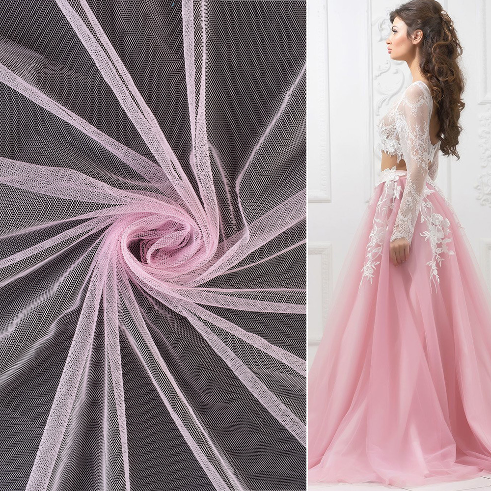 Сітка м'яка тонка рожева, ш.165