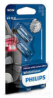 Сигнальні лампи Philips WhiteVision W5W 12 V 5 W 4500 K W2,1X9,5D (12961NBV B2) 2 шт.