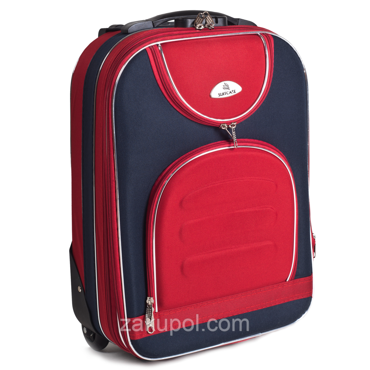 Валіза Suitcase 801 A, міні (ручна поклажа) Синя-Червона кишеня
