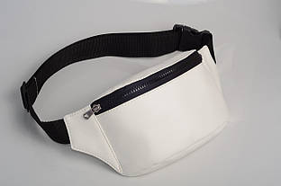 Біла сумка на пояс, бананка, еко шкіра
