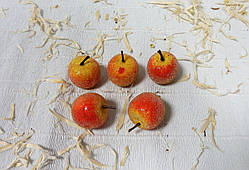 Декоративні Яблука оранжево-червоні в цукрі, 3,5 см