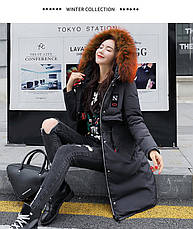 Жіноча зимова куртка, морочник двосторонній, капюшон хутро єнота., фото 3
