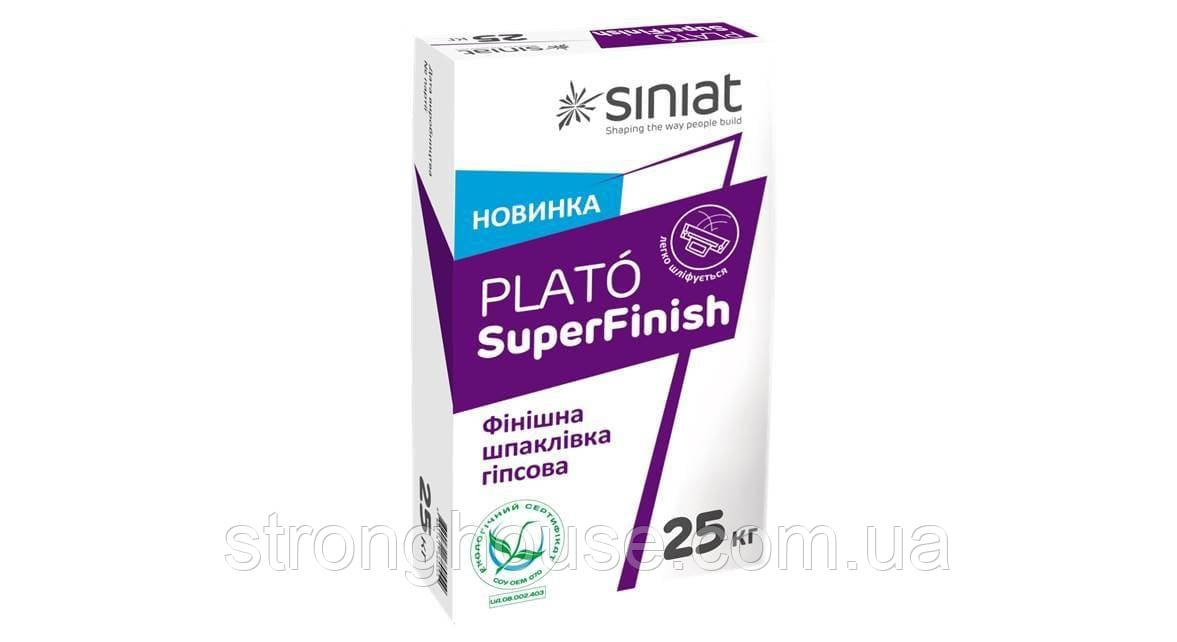 Фінішна шпаклівка SINIAT PLATO SuperFinish гіпсова 25 кг