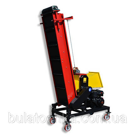 Подрібнювач гілок з конвеєрною стрічкою бензиновий двигун 18 л. с., фото 1