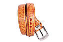 Чоловічий ремінь зі штучної шкіри під штани 230738 рудий, фото 3