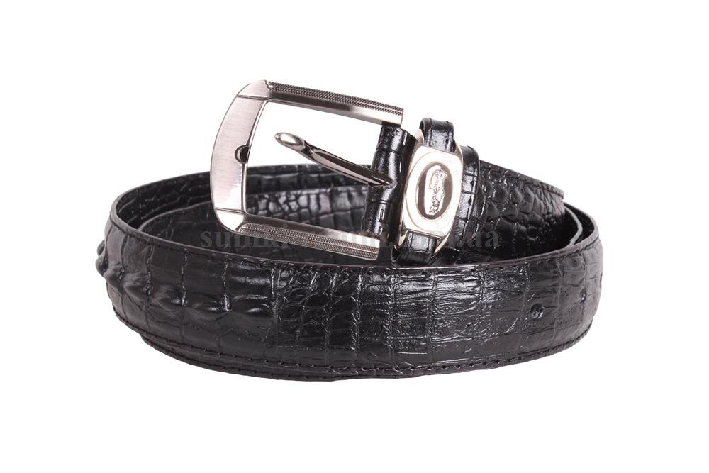 Чоловічий ремінь зі штучної шкіри під штани 230739 чорний, фото 1