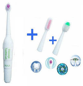 Ультразвукова електрощітки + 2 змінні насадки, зубна щітка з насадками