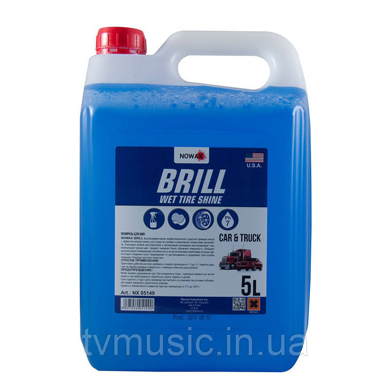 Поліроль для шин NOWAX BRILL Wet Tire Shine 5 літрів (NX 05149)