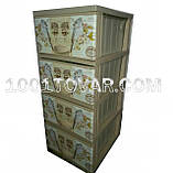 Комод пластиковий, з малюнком "Пташки", 4 ящики, фото 2