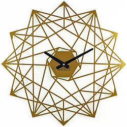 Настінний Годинник металевий Glozis Star Зірка жовта (50 см) [Метал, Відкритий, Кольори]