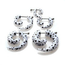 Фейк спіраль акрилова біла (зірки)