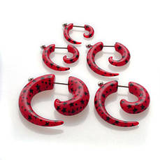 Фейк спіраль акрилова червона (зірки)