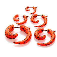 Фейк спіраль акрилова помаранчева (зірки)