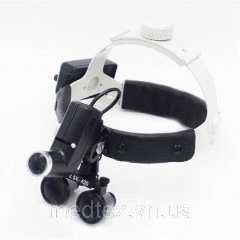 Бінокуляри 3.5x з підсвіткою й акумулятором на шоломі, фото 1