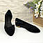 Жіночі чорні балетки на низькому ходу, натуральний замш, фото 3