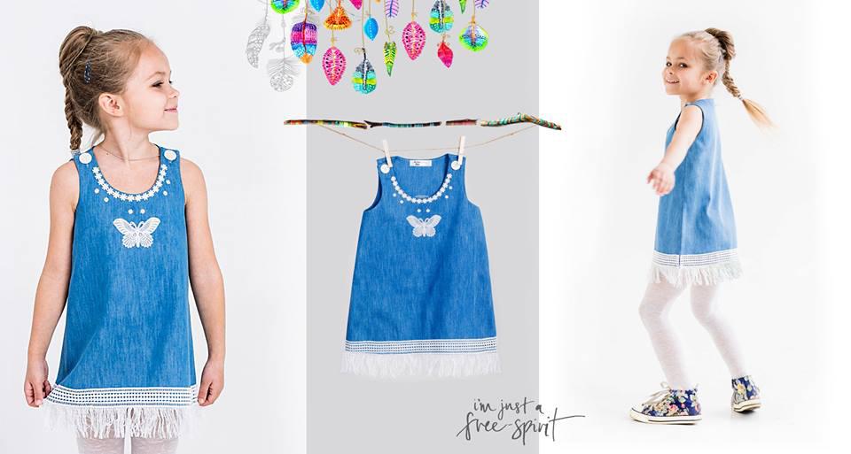 Сарафан для дівчинки KidsFactory (розмір 110-116) блакитний
