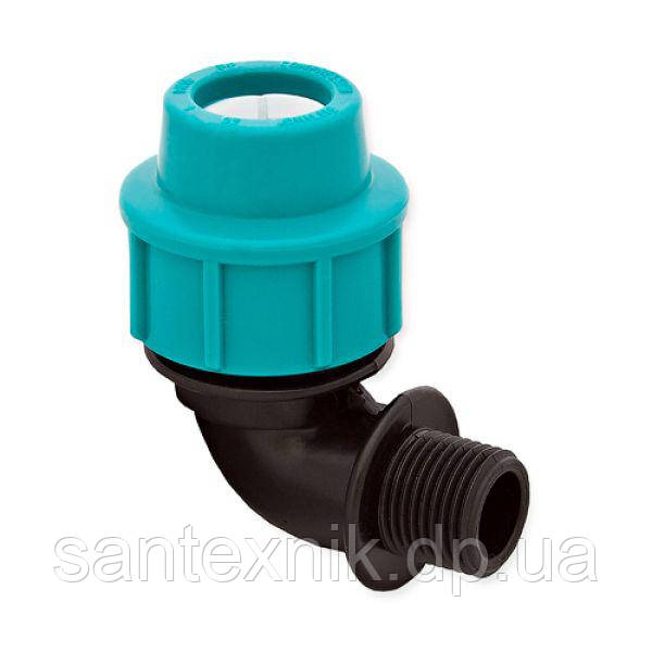 Кут ПНД 25х1/2 різьба зовнішня STR, фото 1