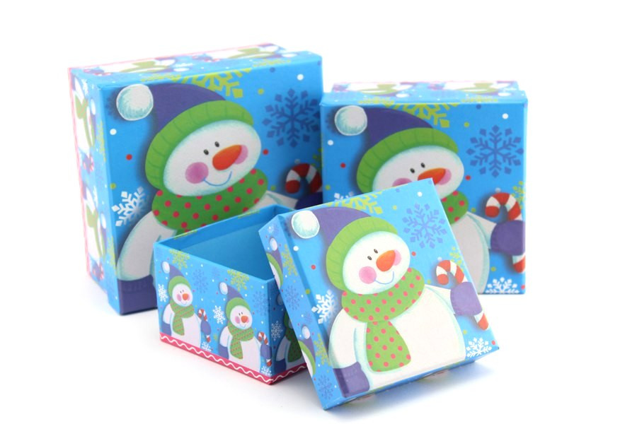 Подарочная коробка Добрый Снеговичок 9.5 x 9.5 x 5.8 cм - фото 1 - id-p54917969