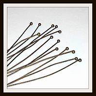 Пін із кулькою бронза 10 000 шт (товщина 0,6 мм, довжина 5 см, діаметр кульки 2 мм)