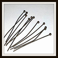 Пін із кулькою бронза 10 000 шт (товщина 0,6 мм, довжина 2,8 см, діаметр кульки 2 мм)