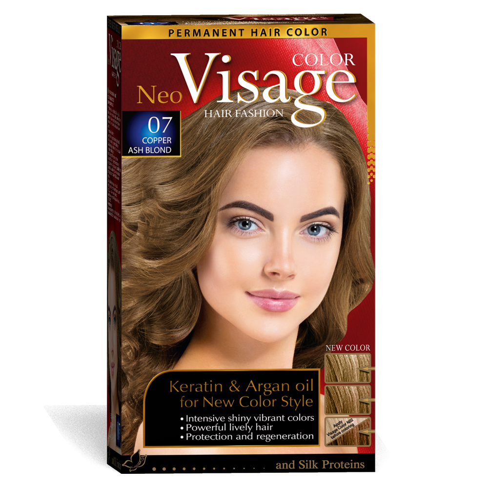 Стійка фарба для волосся Solido Cosmetics Visage 07 Золотистий попелясто-русий 50/50/20 мл (4518007)