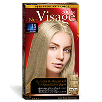 Стійка фарба для волосся Solido Cosmetics Visage 15 Платиново-русий 50/50/20 мл (4518015)