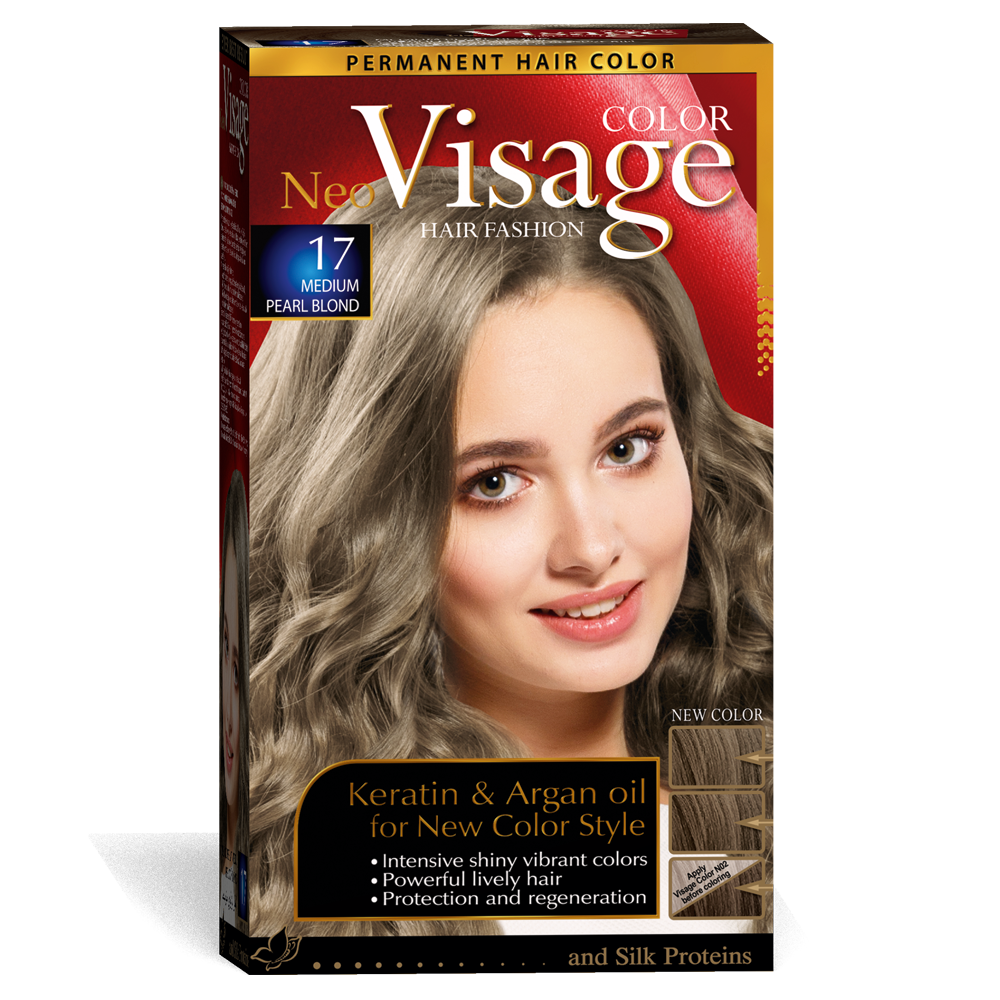 Стійка фарба для волосся Solido Cosmetics Visage 17 Помірний перлинно-русий 50/50/20 мл (4518017)