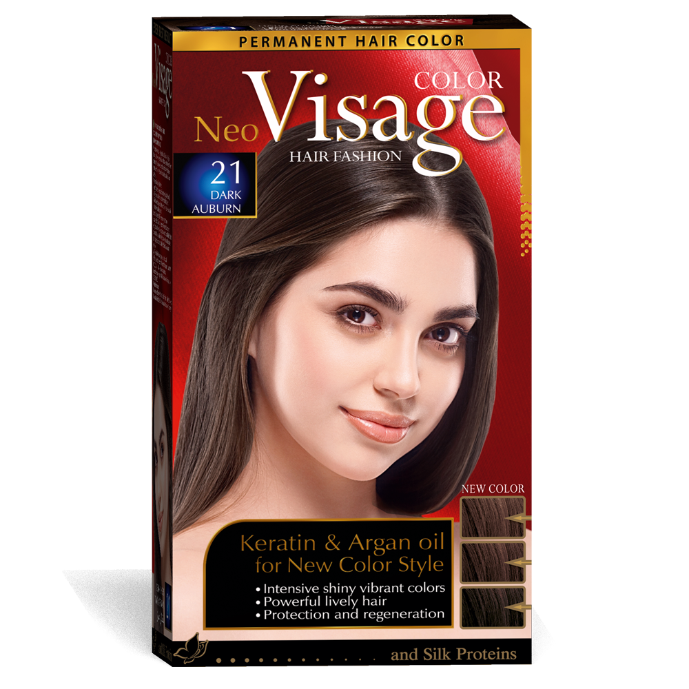 Стійка фарба для волосся Solido Cosmetics Visage 21 Темно-каштановий 50/50/20 мл (4518021)